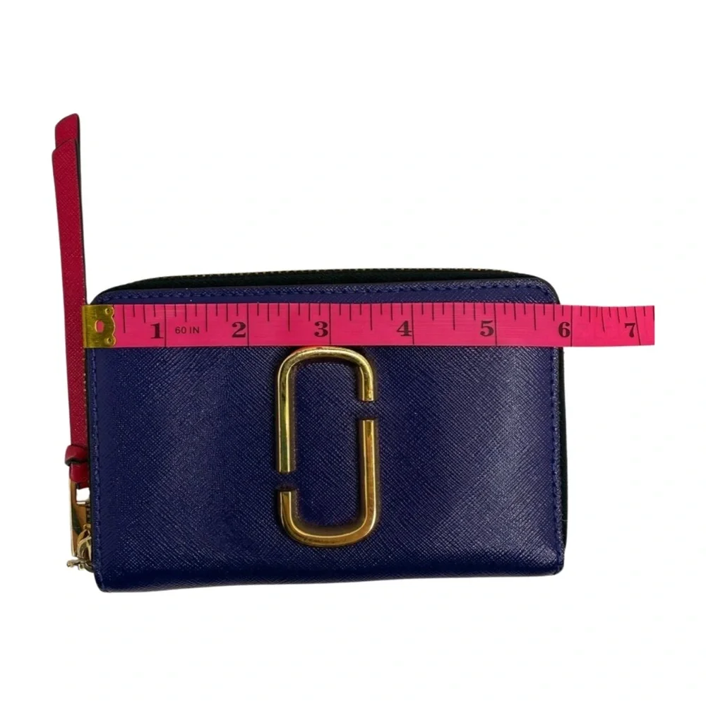 Marc Jacobs Snapshot Compact Wallet Colorblock Saffiano Leather Zip Around
